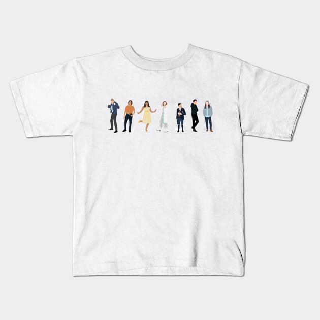 Umbrella Siblings Kids T-Shirt by RockyCreekArt